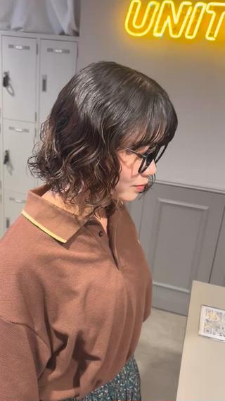 ショート カラー パーマ ヘアアレンジ 🦋韓国レイヤー｜ 透明感グレージュ🦋のヘアスタイル