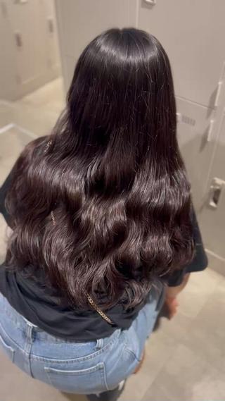 セミロング カラー パーマ ヘアアレンジ メンズ キッズ 🦋韓国レイヤー｜ 透明感グレージュ🦋のヘアスタイル