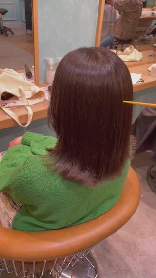 ミディアム 縮毛矯正 髪質改善 韓国風レイヤー 吉田のヘアスタイル