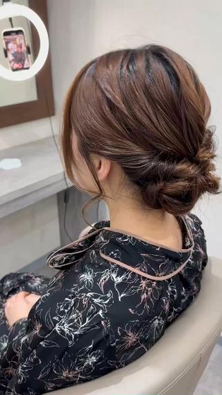 セミロング 韓国風パーマ/ヘア セット/店長みづきのヘアスタイル