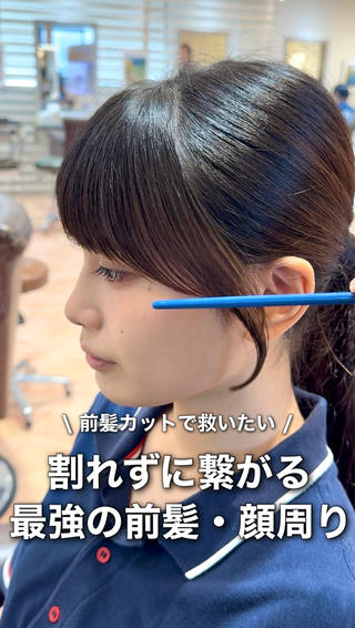 セミロング カラー アオガミ （前髪顔周りカット）のヘアスタイル