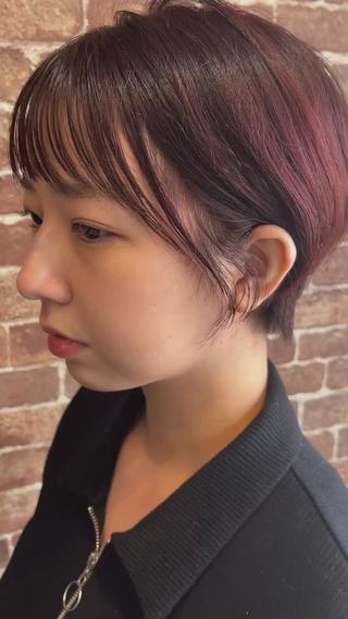 #名駅美容室#可愛いいショート#かっこいいショート#シェアサロン JAM#久木原ゆり#メンズカット#ベビーバング#赤系カラー#前髪#顔まわり#小顔カット#ピンクブラウン#ヘッドスパ#おさまりのいいカット#ツーブロ#メンズパーマ#癖を活かしたカット#ケアカラー#オラプレックスカラー#透明感カラー#外国人風カラー#美少女#赤ちゃん#癒やし#駅近美容室#スタイリングなし#無加工#モテる髪型 