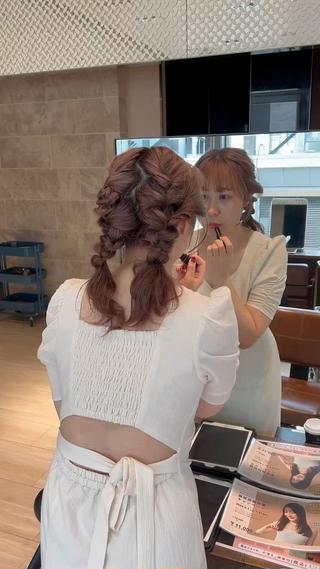 LINE前のhair arrange 