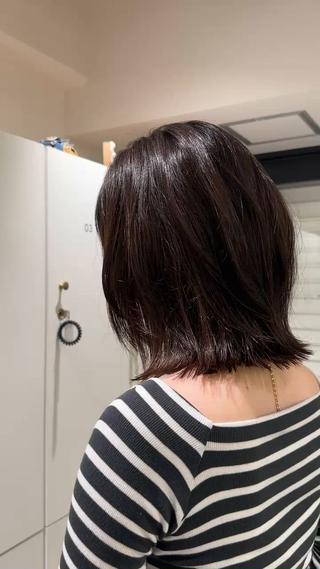 ミディアム 切りっぱなし/髪質 改善矯正/さやか🫧のヘアスタイル