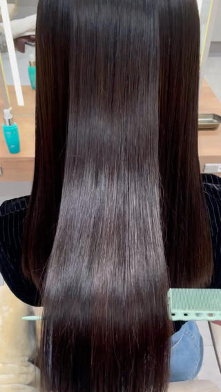 就活暗染めロング