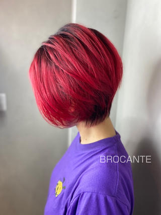 #赤髪
#韓国
#派手カラー
#ダークルーツ
#ケアブリーチ
#ショートボブ
#塩基性カラー
#小顔補正立体カット
#職人美容師
#立川駅北口徒歩1分♪