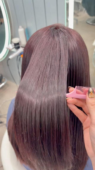 ロング 大宮🤍縮毛矯正 レイヤー🪽なるのヘアスタイル
