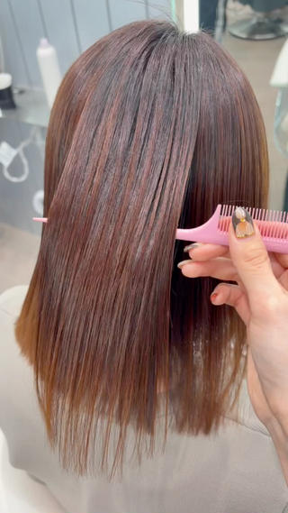 ミディアム 大宮🤍縮毛矯正 レイヤー🪽なるのヘアスタイル
