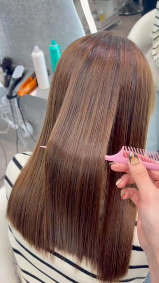 ロング 大宮🤍縮毛矯正 レイヤー🪽なるのヘアスタイル
