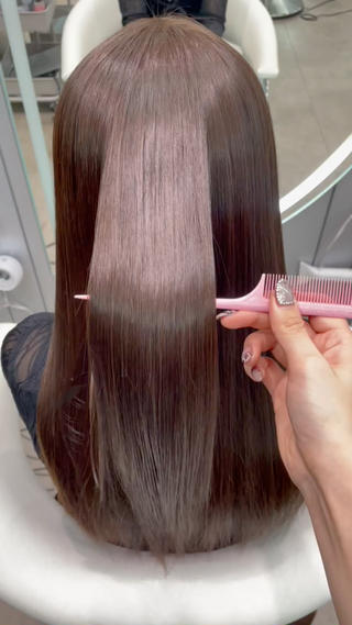ロング 大宮🤍縮毛矯正 レイヤー🪽なるのヘアスタイル