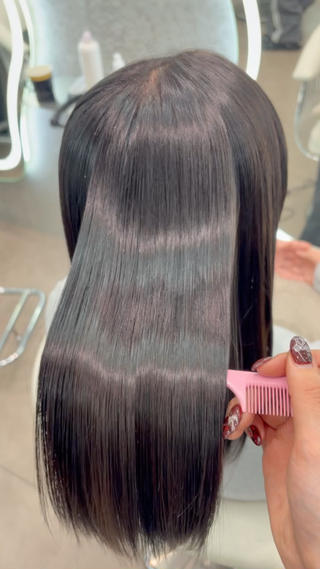 ロング 大宮🤍縮毛矯正 レイヤー🪽なるのヘアスタイル