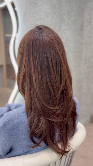 ロング 大宮🤍縮毛矯正 レイヤー🪽なるのヘアスタイル