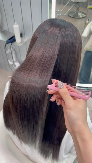 ロング 大宮🤍縮毛矯正 レイヤー🪽なるのヘアスタイル