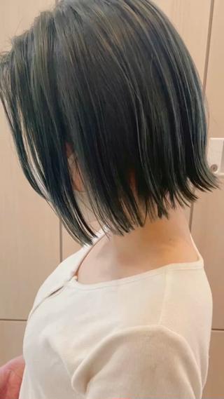 #切りっぱなしボブ　
#ターコイズカラー
#外ハネボブ
#草加ボブ
#草加美容室 