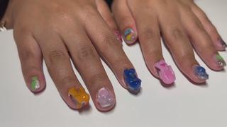 スティッチ好きなお客さまの特別なネイルを作らせていただきました 