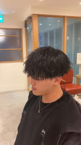 パーマ メンズ 漢眉毛/メンズパーマ /メッシュ/ヒロヤのヘアスタイル