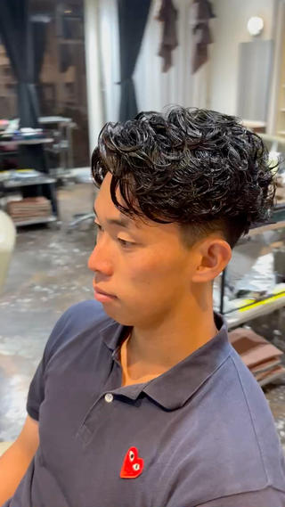 パーマ メンズ 漢眉毛/メンズパーマ /メッシュ/ヒロヤのヘアスタイル