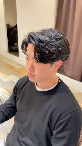 パーマ メンズ 漢眉毛/メンズパーマ /メッシュ/ヒロヤのヘアスタイル