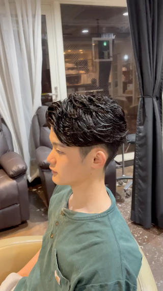 パーマ メンズ 漢眉毛/メンズパーマ /メッシュ/ヒロヤのヘアスタイル