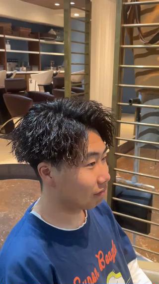 パーマ メンズ 漢眉毛/メンズパーマ /メッシュ/ヒロヤのヘアスタイル