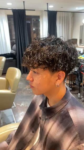 パーマ メンズ 漢眉毛/メンズパーマ /メッシュ/ヒロヤのヘアスタイル