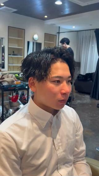 パーマ メンズ 漢眉毛/メンズパーマ /メッシュ/ヒロヤのヘアスタイル