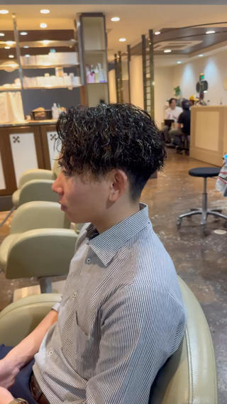 パーマ メンズ 漢眉毛/メンズパーマ /メッシュ/ヒロヤのヘアスタイル