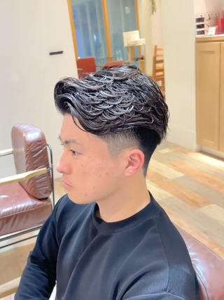 パーマ メンズ 漢眉毛/メンズパーマ /メッシュ/ヒロヤのヘアスタイル