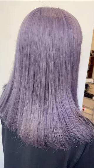 ケアブリーチ２回＋アディクシーでラベンダー︎ 