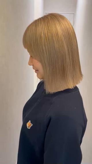 ブロンドカラー/髪質改善ストレート/水素トリートメント 