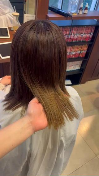 ミディアム カラー パーマ カットが上手い 💇‍♂🌸サク🌸のヘアスタイル