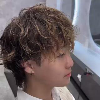 パーマ メンズ メンズパーマ🔵 ブリーチ✨原田慎也のヘアスタイル