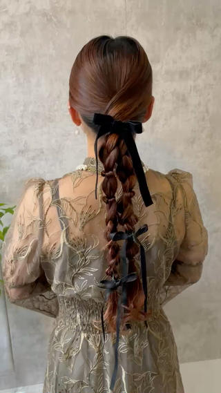 ロングなツイン編みおろし
可愛く素敵に仕上げます 