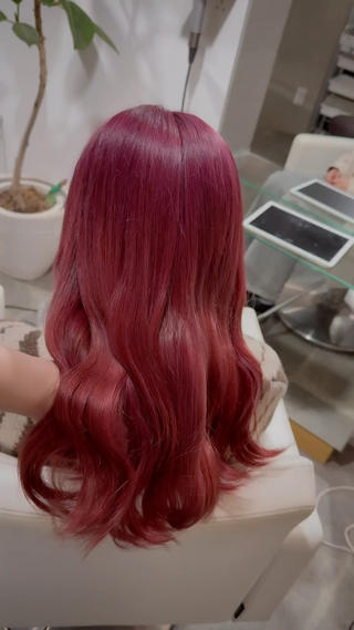 《ブリーチありWカラー》Cherry red 