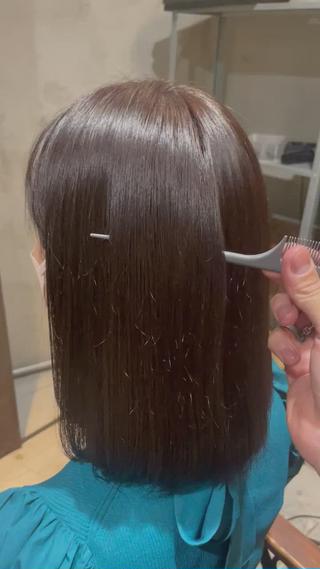 艶髪×グレージュボブ