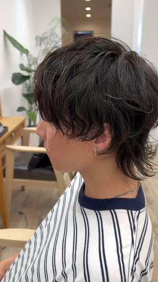 パーマ メンズ ブリーチカラー🔥 パーマ【佐々木凌平】のヘアスタイル