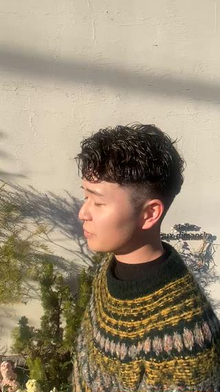 パーマもかけてかきあげスタイル 