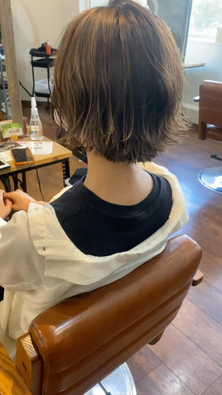 ボブ/ハイライトカラー/アッシュグレー 