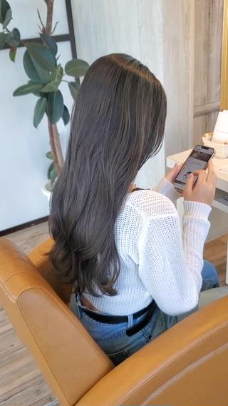 ブリーチなしダブルカラーでオリーブグレージュ 