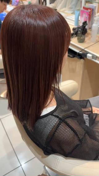 セミロング カラー 髪質改善カラー💎 オオネヨシナリのヘアスタイル