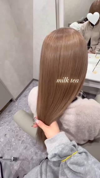 ミルクティーカラー
初めてのハイトーンの方にもおすすめです!
色落ちも綺麗なので大人気カラーです