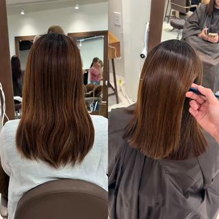 セミロング パーマ 髪質改善・縮毛・ 艶髪　丸毛一輝のヘアスタイル