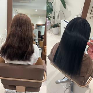 セミロング カラー パーマ 髪質改善・縮毛・ 艶髪　丸毛一輝のヘアスタイル