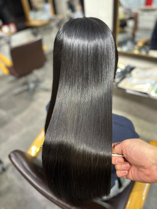 ロング 髪質改善ストレートo rメンズスタイル今岡のヘアスタイル