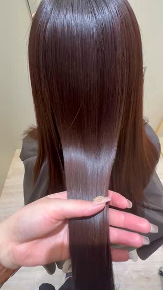 艶髪ストレート×ピンクブラウン