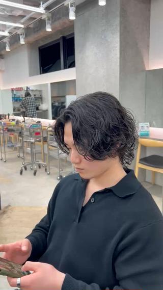 ミディアム パーマ 🌀ソヘル/シャドウ ✨/メンズパーマ/栄のヘアスタイル