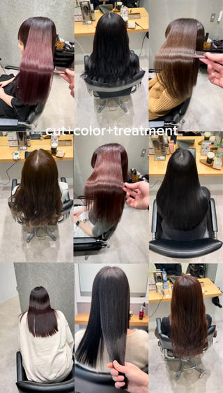 セミロング カラー 髪質改善ヘアケア 艶髪特化/上田のヘアスタイル
