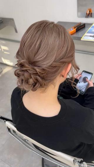  セミロング→アップスタイル (飾り持参ok！) 