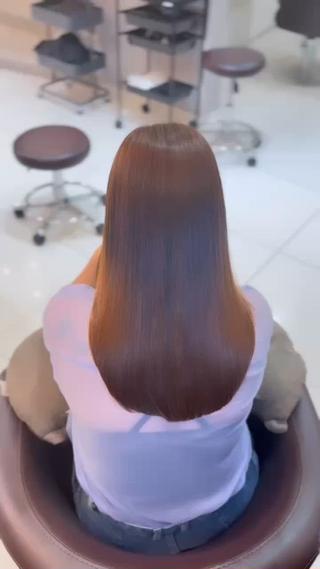 ロング カラー&縮毛矯正 ワタナベ テルキのヘアスタイル