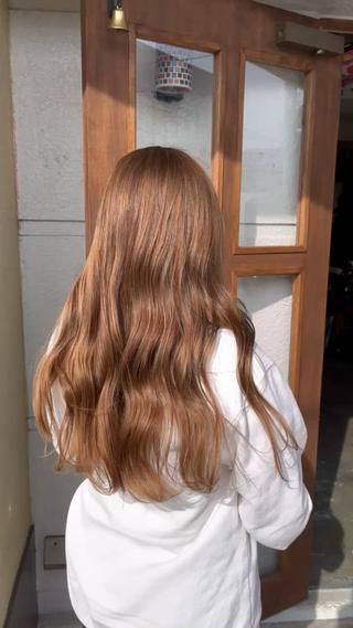 #ミルクティーベージュ 
ケアブリーチで髪へのダメージ軽減 